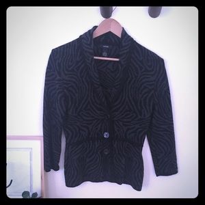 Alfani Animal Print Button down Peplum Sweater